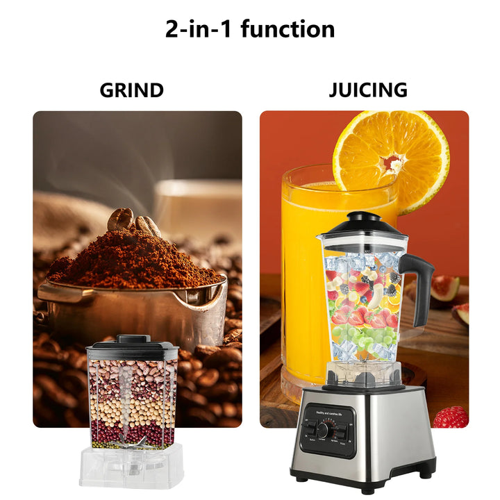 6000W Power Multi-Function Professional Blender 4-Blade 2-In-1