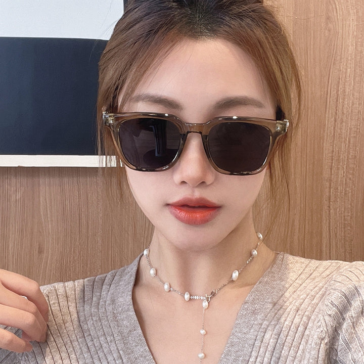 K-style Retro Transparent Green Sunshade Cat Eye Myopic Sunglasses Women's Fashion GM Fancy Square Sun Glasses Men'sK-style Retro Transparent Green Sunshade Cat Eye Myopic Sunglasses Women's  and Men´s