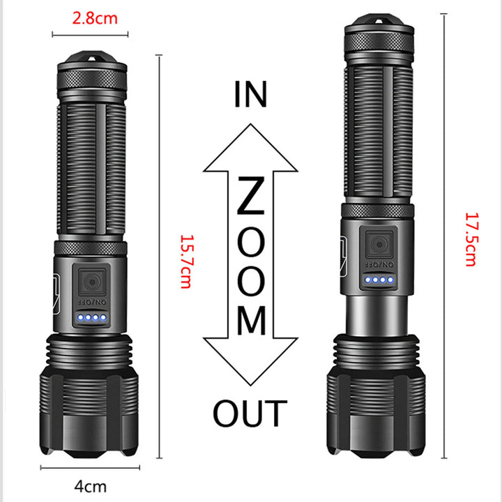 XHP70 Led Flashlight  XHP50 Tactical Hunting Torch Usb Rechargeable