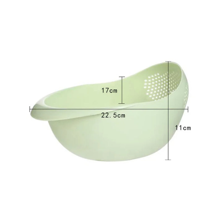 Rice Sieve Plastic Colander Kitchen Drain Basket with Handles