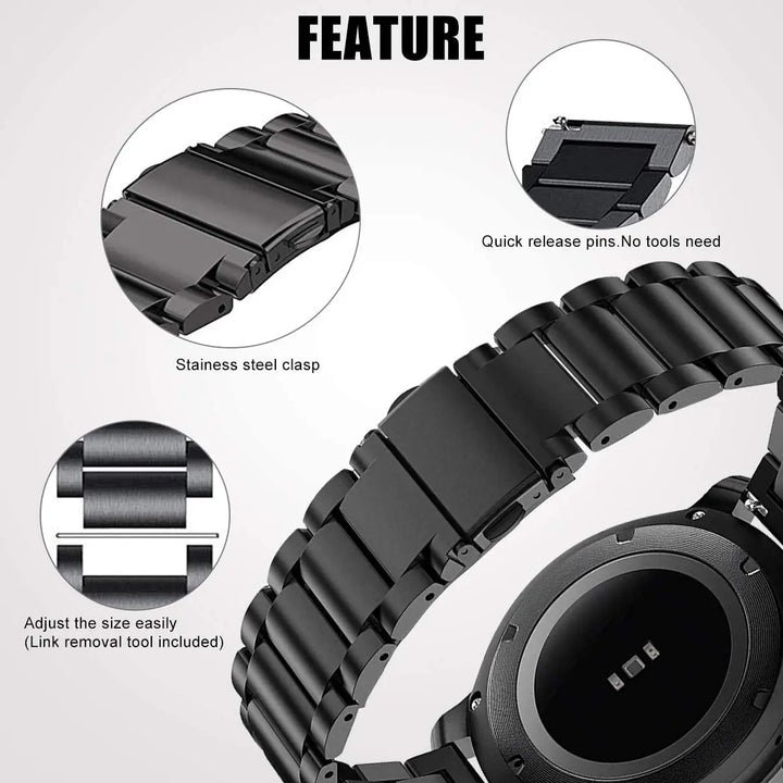 22mm 20mm Stainsteel Steel Strap For Samsung Galaxy 7 6 3 4 5 Pro Classic Metal Band For Huawei GT 4 46mm