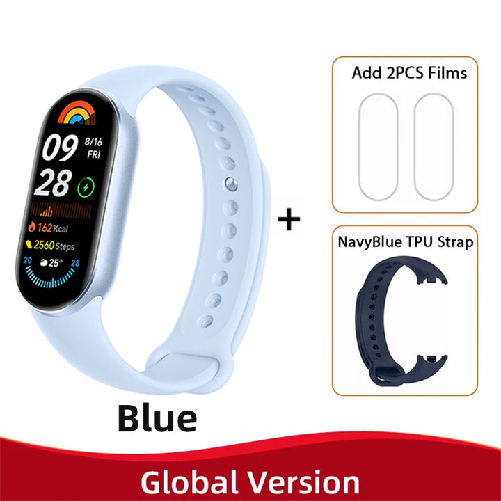 Global Version Xiaomi Mi Band 9 Heart Rate Blood Oxygen Monitoring 1.62" AMOLED Touch Display 150+ Fitness Modes 233mAh Battery