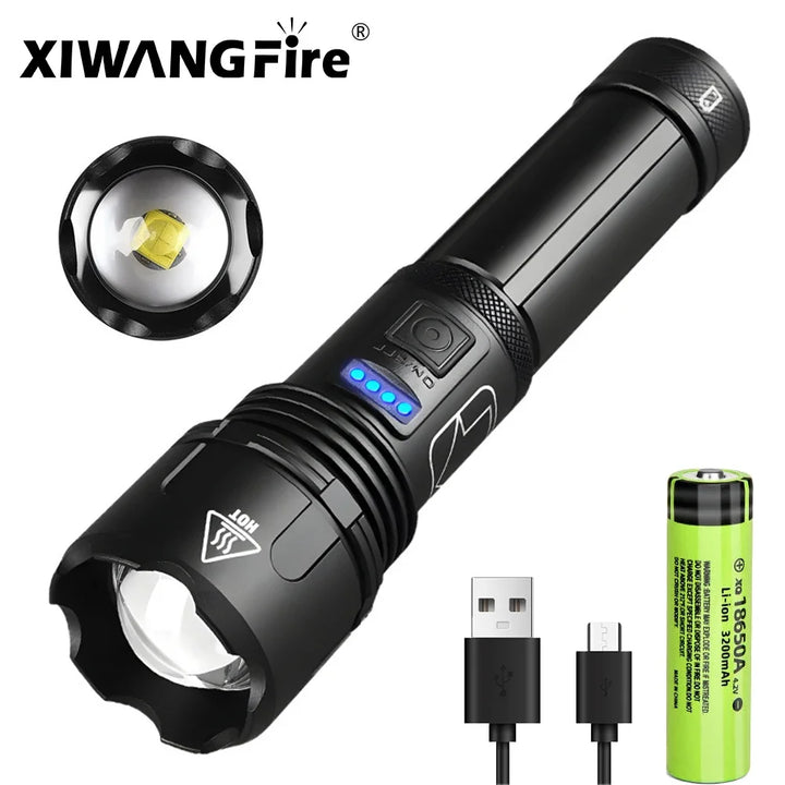 XHP70 Led Flashlight  XHP50 Tactical Hunting Torch Usb Rechargeable