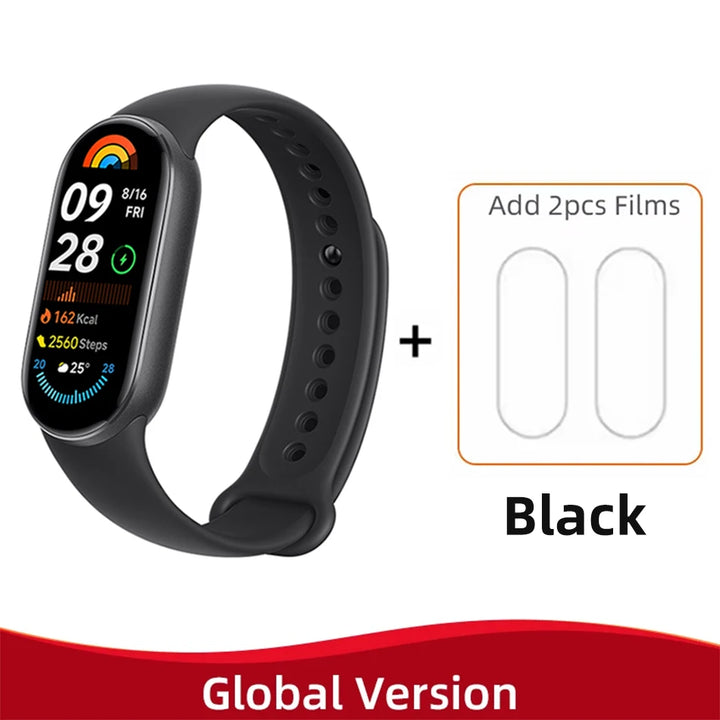 Global Version Xiaomi Mi Band 9 Heart Rate Blood Oxygen Monitoring 1.62" AMOLED Touch Display 150+ Fitness Modes 233mAh Battery