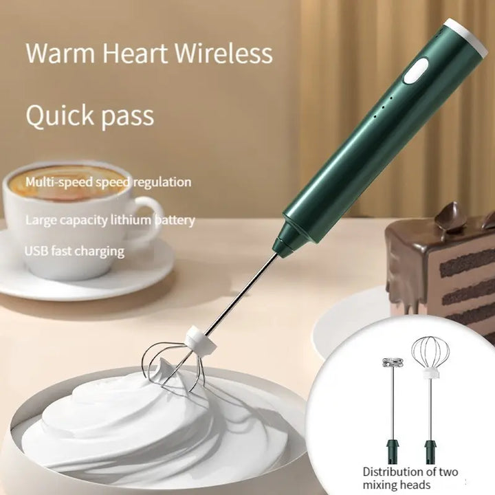 1 PCS USB Rechargeable Handheld Egg Beater 3 Speeds