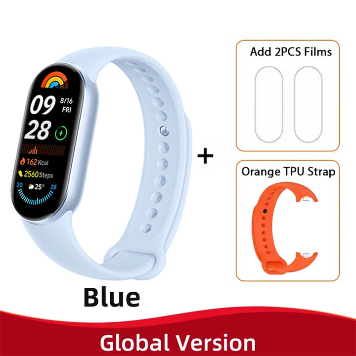 Global Version Xiaomi Mi Band 9 Heart Rate Blood Oxygen Monitoring 1.62" AMOLED Touch Display 150+ Fitness Modes 233mAh Battery