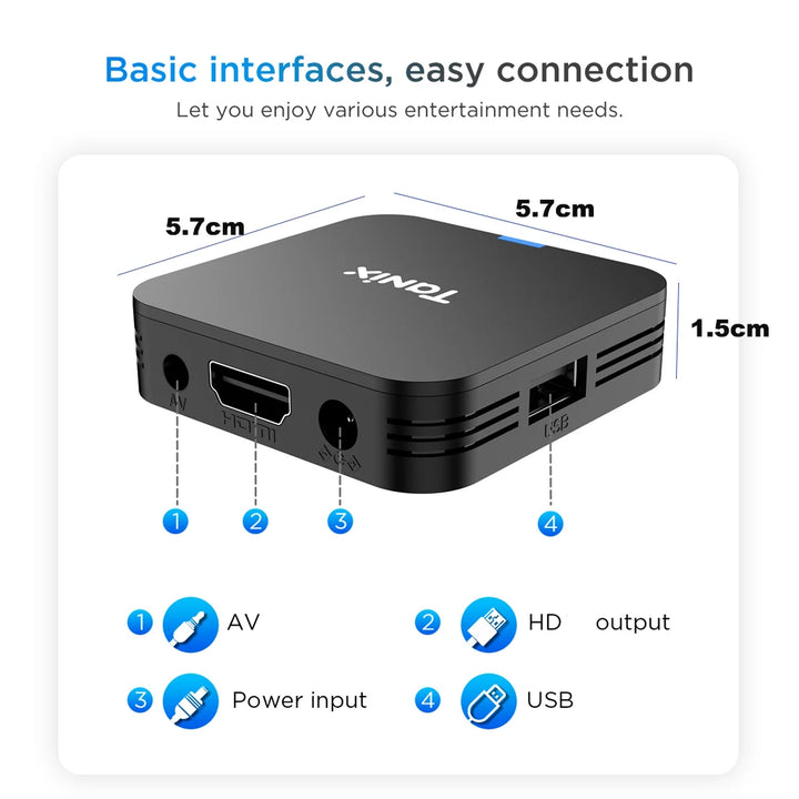 Tanix TX1 Allwinner H313 Android 10.0 TV BOX 4K HDR 2.4G Wifi RAM 1GB 2GB ROM 8GB 16GB Smart Box Mini Game Media Player