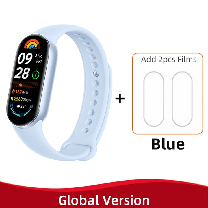 Global Version Xiaomi Mi Band 9 Heart Rate Blood Oxygen Monitoring 1.62" AMOLED Touch Display 150+ Fitness Modes 233mAh Battery