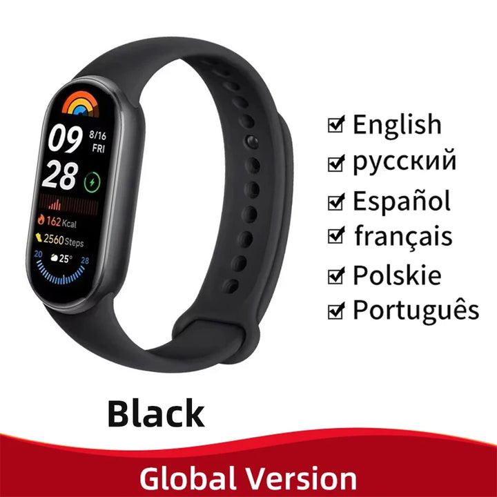 Global Version Xiaomi Mi Band 9 Heart Rate Blood Oxygen Monitoring 1.62" AMOLED Touch Display 150+ Fitness Modes 233mAh Battery