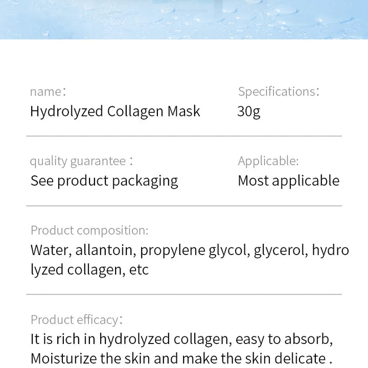 20pcs Collagen Face Mask Sheet Masks Hyaluronic Acid