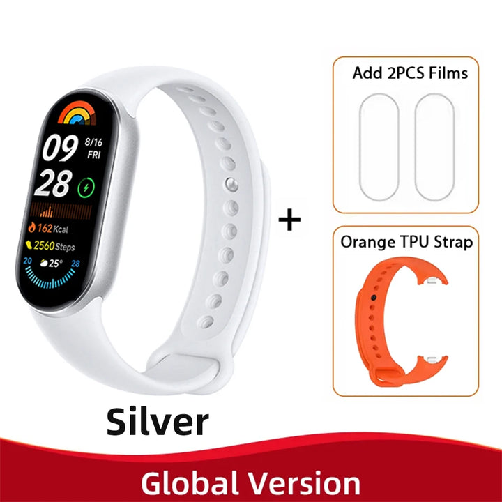 Global Version Xiaomi Mi Band 9 Heart Rate Blood Oxygen Monitoring 1.62" AMOLED Touch Display 150+ Fitness Modes 233mAh Battery