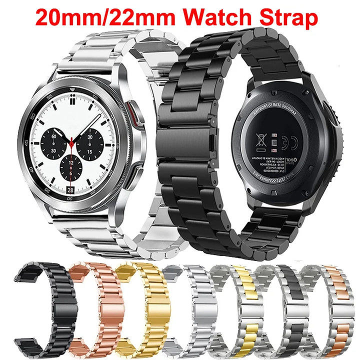 22mm 20mm Stainsteel Steel Strap For Samsung Galaxy 7 6 3 4 5 Pro Classic Metal Band For Huawei GT 4 46mm