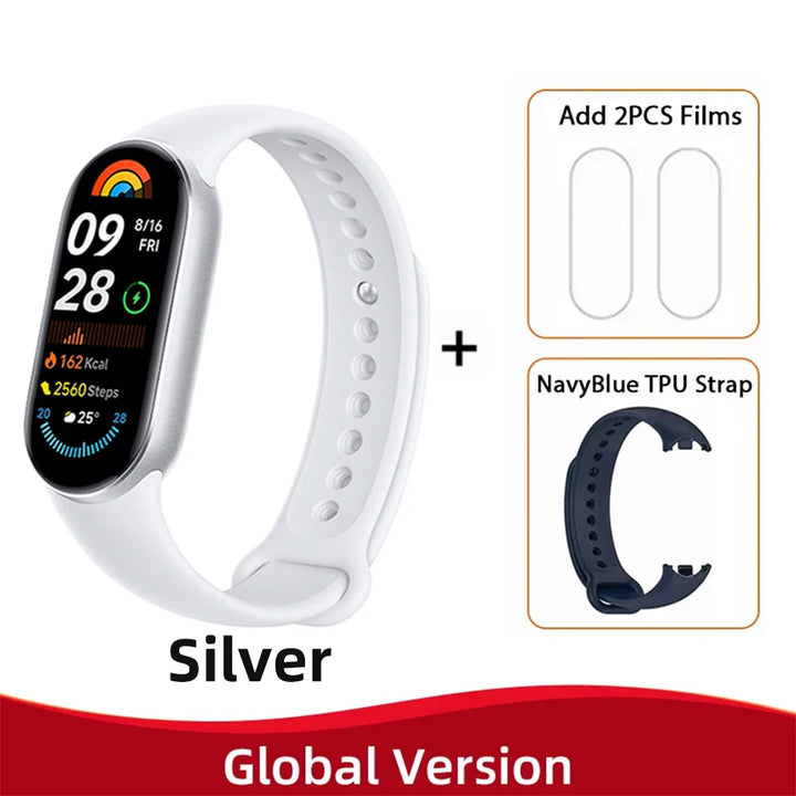 Global Version Xiaomi Mi Band 9 Heart Rate Blood Oxygen Monitoring 1.62" AMOLED Touch Display 150+ Fitness Modes 233mAh Battery