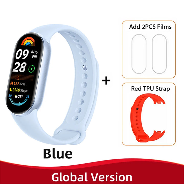 Global Version Xiaomi Mi Band 9 Heart Rate Blood Oxygen Monitoring 1.62" AMOLED Touch Display 150+ Fitness Modes 233mAh Battery