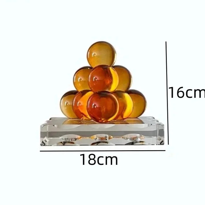 Pila de cristal bola escultura ornamento acessórios para casa sala