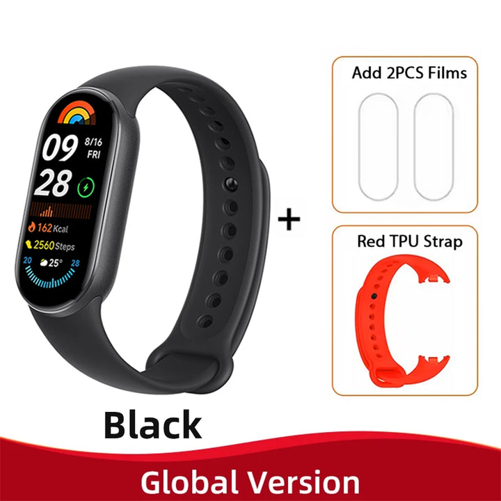 Global Version Xiaomi Mi Band 9 Heart Rate Blood Oxygen Monitoring 1.62" AMOLED Touch Display 150+ Fitness Modes 233mAh Battery