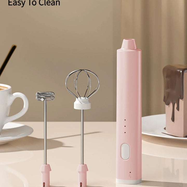 1 PCS USB Rechargeable Handheld Egg Beater 3 Speeds