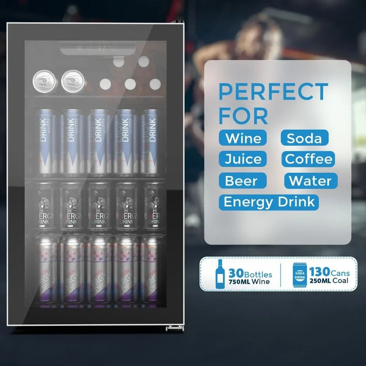 Refrigerator and Cooler, Mini Fridge 130 Can, Little Cooler with Digital Display 32~61℉