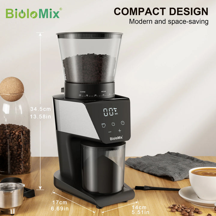 Automatic Electric Coffee Grinder with 30 Gears for Espresso American Coffee