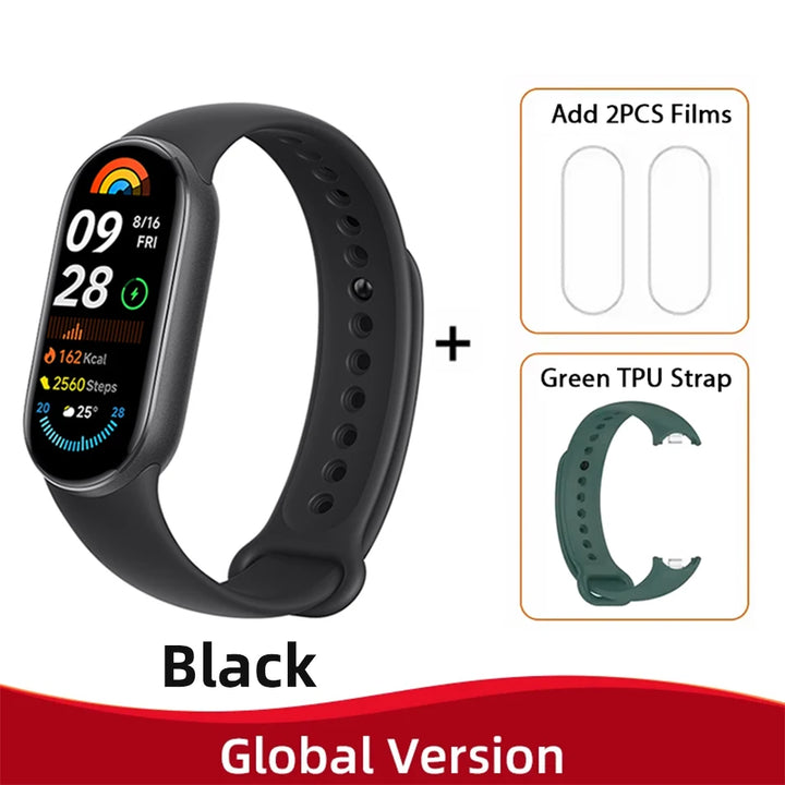 Global Version Xiaomi Mi Band 9 Heart Rate Blood Oxygen Monitoring 1.62" AMOLED Touch Display 150+ Fitness Modes 233mAh Battery