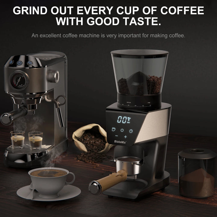 Automatic Electric Coffee Grinder with 30 Gears for Espresso American Coffee