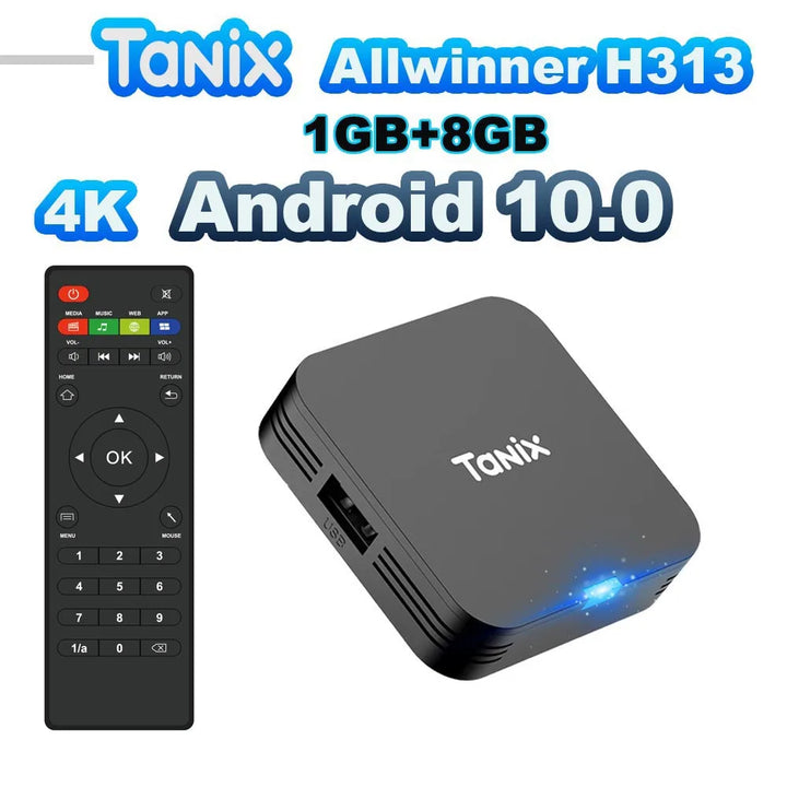 Tanix TX1 Allwinner H313 Android 10.0 TV BOX 4K HDR 2.4G Wifi RAM 1GB 2GB ROM 8GB 16GB Smart Box Mini Game Media Player