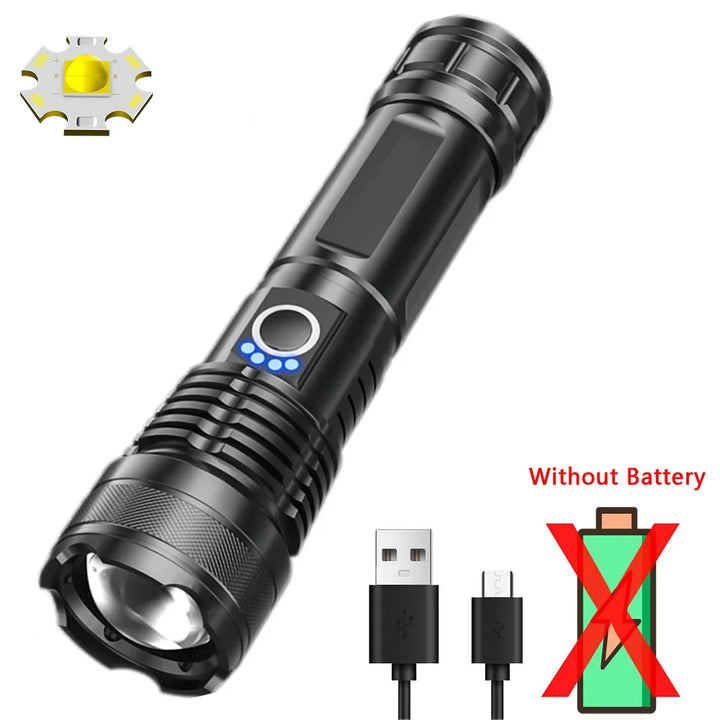 XHP70 Led Flashlight  XHP50 Tactical Hunting Torch Usb Rechargeable