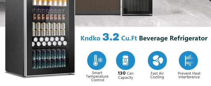 Refrigerator and Cooler, Mini Fridge 130 Can, Little Cooler with Digital Display 32~61℉