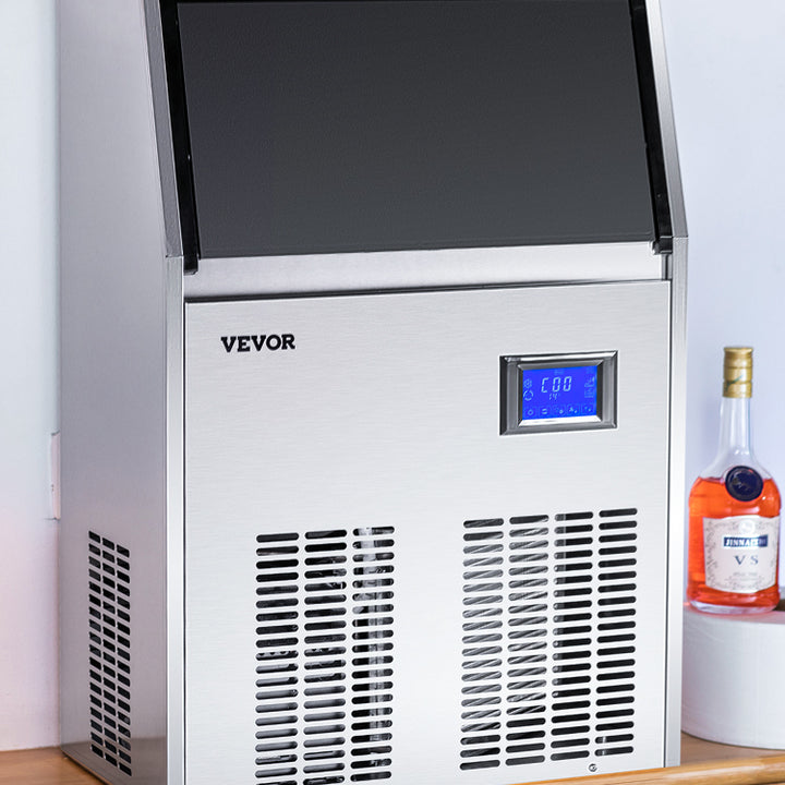 VEVOR Commercial Cube Ice Maker with Water Drain Pump 40/50/60/70 KG/24H